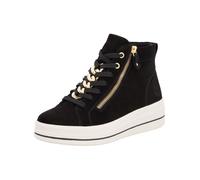 Remonte Damen High-Top Sneaker D1C70, Frauen Halbschuhe,lose Einlage,Laufschuhe,schnürschuhe,schnürer,schnürstiefeletten,mid Cut,schwarz (02),38 EU