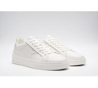 Sneaker REPLAY, Herren, Gr. 41, sanftes weiß, beige, Leder, unifarben mit Farbeinsatz, Schuhe Sneaker, Schnürschuh, Halbschuh, Freizeitsneaker mit gepolstertem Schaftrand (42898714-41) sanftes weiß, b