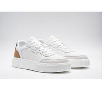 Sneaker REPLAY, Herren, Gr. 45, weiß, braun, Leder, kontrastfarbene Details, Schuhe Sneaker, Basket-Sneaker, Halbschuh, Schnürschuh mit Kontrast an der Ferse (86323452-45) weiß, braun