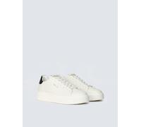 Sneaker REPLAY "NOTTING FUTURE", Herren, Gr. 42, weiß, Leder, unifarben mit Farbeinsatz, Basic, Schuhe Sneaker, Klassik-Sneaker, Halbschuh, Plateausneaker mit Logoschriftzug (33632717-42) weiß