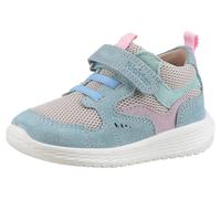 Sneaker RICHTER "Timmy WMS: Mittel", Mädchen, Gr. 26, blau (sky, orch, turquis), Textil, Veloursleder, kontrastfarbene Details, Schuhe Sneaker, Klettschuh mit praktischem Gummizug, Größenschablone zum