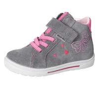 Sneaker RICOSTA "Mala WMS: normal", Mädchen, Gr. 29, grau, rosa, Veloursleder, kontrastfarbene Details, Schuhe Sneaker, Klettschuh mit Sympatex, Größenschablone zum Download (32391144-29)