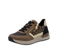 Rieker Sneaker 58902 Damen Lederimitat/Textil sportlich lose Einlage Schnürer 36 Braun kombiniert