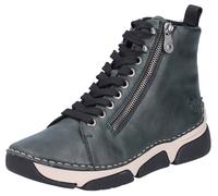 Sneaker RIEKER, Damen, Gr. 36, grün (dunkelgrün), Lederimitat, Schuhe Sneaker, Freizeitschuh, Halbschuh, Schnürschuh mit Kontraststeppung (73900044-36) dunkelgrün