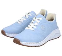 Sneaker RIEKER, Damen, Gr. 36, hellblau, Nubuklederimitat, unifarben, Schuhe Sneaker, mit MemoSoft-Innensohle, Freizeitschuh, Halbschuh, Schnürschuh (22567804-36) hellblau