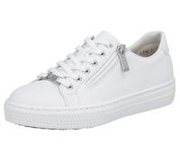Sneaker RIEKER, Damen, Gr. 36, weiß, Leder, Schuhe Sneaker, mit Memosoft-Innensohle, Freizeitschuh, Halbschuh, Schnürschuh, Topseller (30543422-36)