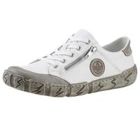 Rieker Damen Low-Top Sneaker L0314, Frauen Halbschuhe,Sportschuhe,Freizeitschuhe,Turnschuhe,Laufschuhe,straßenschuhe,Weiss Kombi (43),36 EU / 3.5 UK