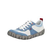 Sneaker RIEKER, Damen, Gr. 37, blau, weiß, Lederimitat, Schuhe Sneaker, Schnürschuh, Halbschuh, Freizeitsneaker mit Perforation (23408120-37) blau, weiß