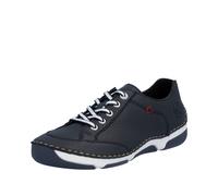 Sneaker RIEKER, Damen, Gr. 38, dunkelblau, Glattleder, Schuhe Sneaker, Halbschuh, Freizeitschuh, Schnürschuh mit Rahmennaht (43474320-38) dunkelblau
