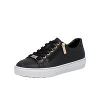 Sneaker RIEKER, Damen, Gr. 39, schwarz, Leder, unifarben, Schuhe Sneaker, mit Memosoft-Innensohle, Freizeitschuh, Halbschuh, Schnürschuh, Topseller (18391009-39)