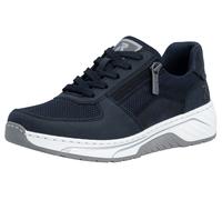 Sneaker RIEKER, Damen, Gr. 40, dunkelblau, Lederimitat, Textil, Schuhe Sneaker, Schnürschuh, Halbschuh, Freizeitsneaker mit Reißverschluss (12522355-40) dunkelblau
