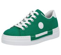 Rieker Sneaker 81478833-40 Damen Gr. 40 Lederimitat smaragd/weiß Plateausohle