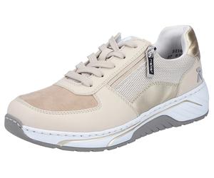 Sneaker RIEKER, Damen, Gr. 41, beige, Lederimitat, Schuhe Sneaker, Schnürschuh, Halbschuh, Freizeitsneaker mit Reißverschluss (64138357-41) beige