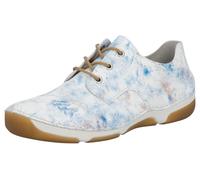 Sneaker RIEKER, Damen, Gr. 41, bunt (weiß, blau), Lederimitat, Schuhe Sneaker, Schnürschuh, Halbschuh, Casual-Schnürer mit softer Innensohle (83977655-41) weiß, blau