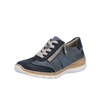 Sneaker RIEKER, Damen, Gr. 41, dunkelblau, Lederimitat, Schuhe Sneaker, Schnürschuh, Halbschuh, Casual-Sneaker mit Reißverschluss (82120620-41) dunkelblau