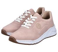 Sneaker RIEKER, Damen, Gr. 41, rosé, Nubuklederimitat, unifarben, Schuhe Sneaker, mit MemoSoft-Innensohle, Freizeitschuh, Halbschuh, Schnürschuh, Topseller (76253943-41) rosé