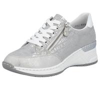 Rieker Damen Low-Top Sneaker N4316, Frauen Halbschuhe, lose Einlage,Freizeitschuhe,Turnschuhe,Laufschuhe,Sportschuhe,Silber/Platin (90),41 EU / 7.5 UK