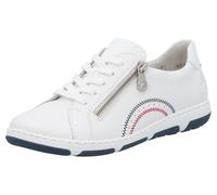 Sneaker RIEKER, Damen, Gr. 41, weiß, Leder, Schuhe Sneaker, Schnürschuh, Halbschuh, Freizeitschuh mit weichem Schaftrand (85424113-41) weiß
