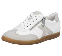 Sneaker RIEKER, Damen, Gr. 43, grau (weiß, hellgrau), Lederimitat, kontrastfarbene Details, Schuhe Sneaker, Halbschuh, Freizeitschuh, Schnürschuh mit Reißverschluss, Topseller (22954648-43)