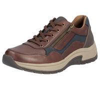 Sneaker RIEKER, Herren, Gr. 40, bunt (braun, dunkelblau), Leder, Lederimitat, Schuhe Sneaker, Freizeitschuh, Halbschuh, Schnürschuh mit gepolstertem Schaftrand (72346443-40) braun, dunkelblau