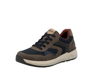 Sneaker RIEKER, Herren, Gr. 40, grau (taupe kombiniert), Lederimitat, Schuhe Sneaker, Schnürschuh, Halbschuh, Freizeitschuh mit weichem Schaftrand (36208318-40) taupe kombiniert