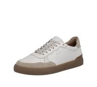 Sneaker RIEKER, Herren, Gr. 42, beige (weiß), Glattleder, Schuhe Sneaker, Basket-Sneaker, Halbschuh, Schnürschuh mit Perforation (93036263-42) weiß