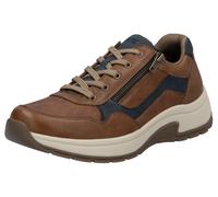 Sneaker RIEKER, Herren, Gr. 42, bunt (braun, dunkelblau), Leder, Lederimitat, sportlich, Schuhe, Halbschuh, Freizeitschuh, Schnürschuh in bequemer Form (14652720-42) braun, dunkelblau