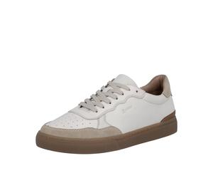 Sneaker RIEKER, Herren, Gr. 43, beige (weiß), Glattleder, Schuhe Sneaker, Basket-Sneaker, Halbschuh, Schnürschuh mit Perforation (93036263-43) weiß