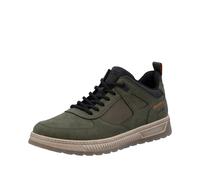 Sneaker RIEKER, Herren, Gr. 43, schwarz (khaki, schwarz), Nubuklederimitat, Textil, kontrastfarbene Details, Schuhe, Schnürschuh, Halbschuh, Outdoorschuh mit gepolstertem Schaftrand (19655567-43) khak