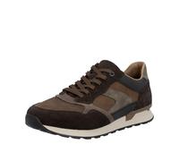 Sneaker RIEKER, Herren, Gr. 45, braun (braun, schwarz), Leder, Veloursleder, Schuhe Sneaker, Halbschuh, Schnürschuh, Freizeitsneaker mit weichem Schaftrand (95295623-45) braun, schwarz