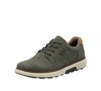Sneaker RIEKER, Herren, Gr. 46, moosgrün, braun, Lederimitat, unifarben, sportlich, Schuhe, Halbschuh, Schnürschuh, Casual Sneaker mit weichem Schaftrand, TEX (84863240-46) moosgrün, braun