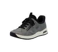 Sneaker RIEKER "Rieker Sneaker Lederimitat", Damen, Gr. 38, schwarz (grau, schwarz), Lederimitat, Schuhe Sneaker (21591357-38) grau, schwarz
