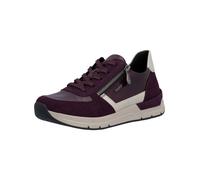 Sneaker RIEKER, Damen, Gr. 42, lila (rot kombiniert), Lederimitat, Textil, Schuhe Sneaker, Freizeitschuh, Schnürschuh, Halbschuh mit modischen Akzenten (38143454-42) rot kombiniert