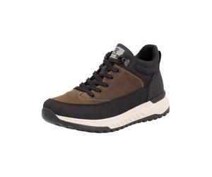 Sneaker RIEKER "Rieker Sneaker Lederimitat", Herren, Gr. 42, schwarz, braun, Lederimitat, Schuhe Sneaker (97124421-42) schwarz, braun