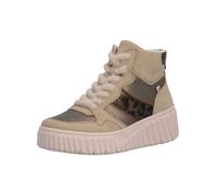 Schnürboots RIEKER, Damen, Gr. 43, beige (beige, kombiniert), Lederimitat, Schuhe Schnürboots, Keilboots, Schnürstiefelette mit Innen-Reißverschluss (52816364-43) beige, kombiniert