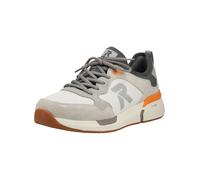 Slip-On Sneaker RIEKER SPORT, Herren, Gr. 47, grau, sanftes weiß, Leder, Textil, Schuhe, Schlupfschuh, Sportschuh, Freizeitsneaker mit Memory-Foam Innensohle (48995456-47) grau, sanftes weiß