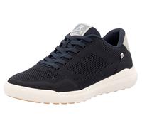 Sneaker RIEKER SPORT "Chester", Herren, Gr. 43, blau (dunkelblau, weiß), Lederimitat, Textil, Schuhe Sneaker, Schnürschuh, Halbschuh, Freizeischuh mit angesagter Laufsohle (77440761-43) dunkelblau, we