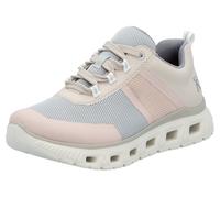 Sneaker RIEKER SPORT, Damen, Gr. 38, beige (hellbeige kombiniert), Lederimitat, Textil, Schuhe Sneaker, in veganer Verarbeitung, Freizeitschuh, Halbschuh, Schnürschuh (41356518-38) hellbeige kombinier