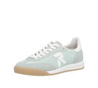 Sneaker RIEKER SPORT, Damen, Gr. 41, hellmint, sanftes weiß, Textil, Veloursleder, unifarben mit Farbeinsatz, Schuhe Sneaker, Sportschuh, Schnürschuh, Halbschuh mit gepolstertem Schaftrand (94198744-4