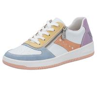 Sneaker RIEKER SPORT, Damen, Gr. 42, bunt (weiß bunt), Lederimitat, Schuhe Sneaker, in aktueller Farbkombination, Freizeitschuh, Halbschuh, Schnürschuh (20321512-42) weiß bunt