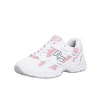 Sneaker RIEKER SPORT, Damen, Gr. 42, rosa (weiß, rosa), Lederimitat, Textil, unifarben mit Farbeinsatz, Schuhe Sneaker, Schnürschuh, Halbschuh, Freizeitsneaker mit Memory-Schaum (51782553-42) weiß, ro