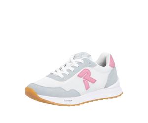 Sneaker RIEKER SPORT, Damen, Gr. 42, weiß, grau, rosa, Lederimitat, Textil, Schuhe Sneaker, Schnürschuh, Halbschuh, Freizeitsneaker mit leichter Laufsohle (59944531-42) weiß, grau, rosa