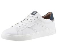 Sneaker RIEKER SPORT, Herren, Gr. 43, bunt (weiß, dunkelblau), Leder, sportlich, Schuhe, mit Leder-Innenfutter, Freizeitschuh, Halbschuh, Schnürschuh (35043044-43) weiß, dunkelblau