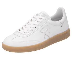 Sneaker RIEKER SPORT "San Diego Swing2GO", Damen, Gr. 36, weiß, Leder, Schuhe Sneaker, Retro-Sneaker, Freizeitschuh, Halbschuh mit herausnehmbarem Fußbett (89878162-36) weiß