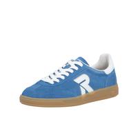 Sneaker RIEKER SPORT "San Diego Swing2GO", Damen, Gr. 45, azur, weiß, Veloursleder, unifarben, Schuhe Sneaker, Retro-Sneaker, Freizeitschuh, Halbschuh mit herausnehmbarem Fußbett, Topseller (20087441-