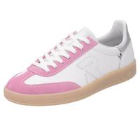 Sneaker RIEKER SPORT "San Diego Swing2GO", Damen, Gr. 45, pink (weiß, pink), Leder, Veloursleder, Schuhe Sneaker, Retro-Sneaker, Freizeitschuh, Halbschuh mit herausnehmbarem Fußbett (84397609-45) weiß