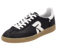 Sneaker RIEKER SPORT "San Diego Swing2GO", Herren, Gr. 42, schwarz-weiß (schwarz, sanftes weiß), Leder, kontrastfarbene Details, Schuhe Sneaker, Retro-Sneaker aus der neuen Christoph Kramer Kollektion