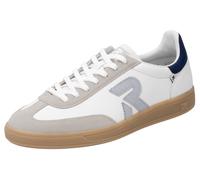 Sneaker RIEKER SPORT "San Diego Swing2GO", Herren, Gr. 45, grau (weiß, grau), Leder, Veloursleder, kontrastfarbene Details, Schuhe Sneaker, Retro-Sneaker aus der neuen Christoph Kramer Kollektion (715
