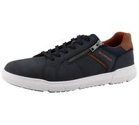 Sneaker ROMIKA, Herren, Gr. 46, braun (navy, cognacfarben), Lederimitat, kontrastfarbene Details, Schuhe Sneaker, Freizeitschuh, Halbschuh, Schnürschuh mit Wechselfußbett (96802654-46)