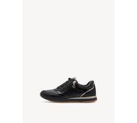 Plateausneaker TAMARIS, Damen, Gr. 41, schwarz kombiniert, Lacksynthetik, Lederimitat, glänzend, Schuhe Plateausneaker, Schnürschuh, Freizeitschuh, Halbschuh in veganer Verarbeitung (20364530-41) schw